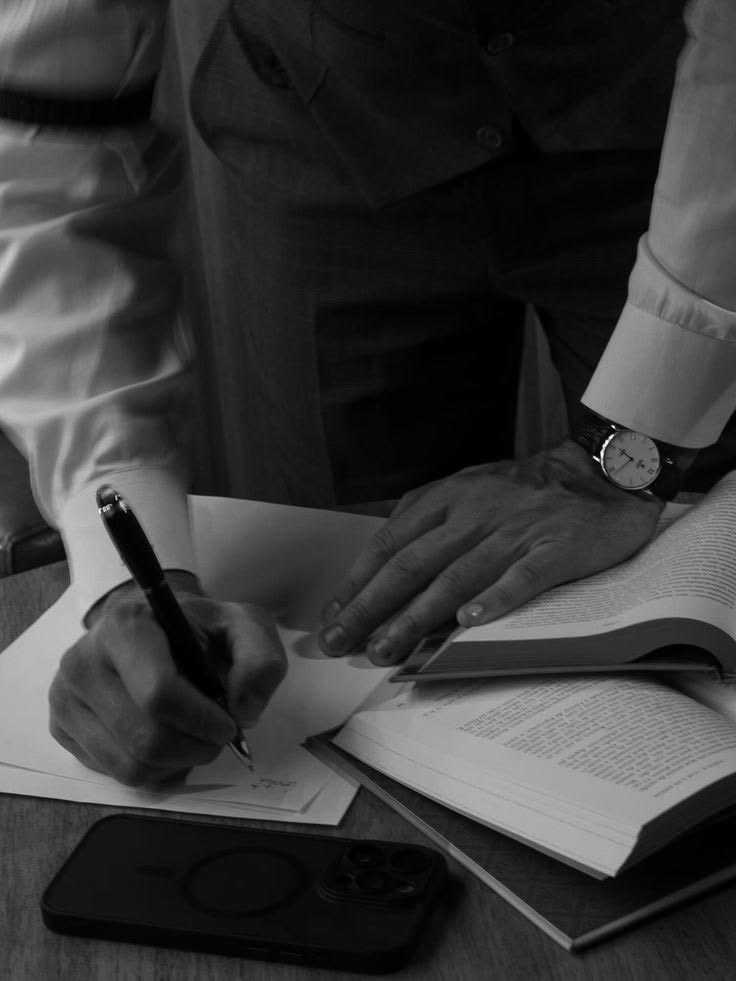 Two professionals drafting — civil and commercial law
